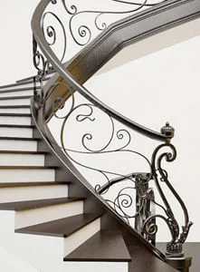 Образец кованого ограждения лестницы Пример кованого ограждения лестницы